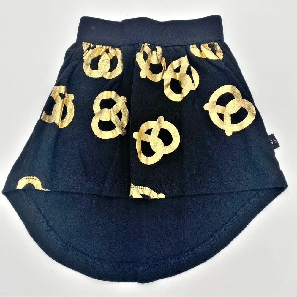 Huxbaby Black‎ and Gold Pretzel Skirt